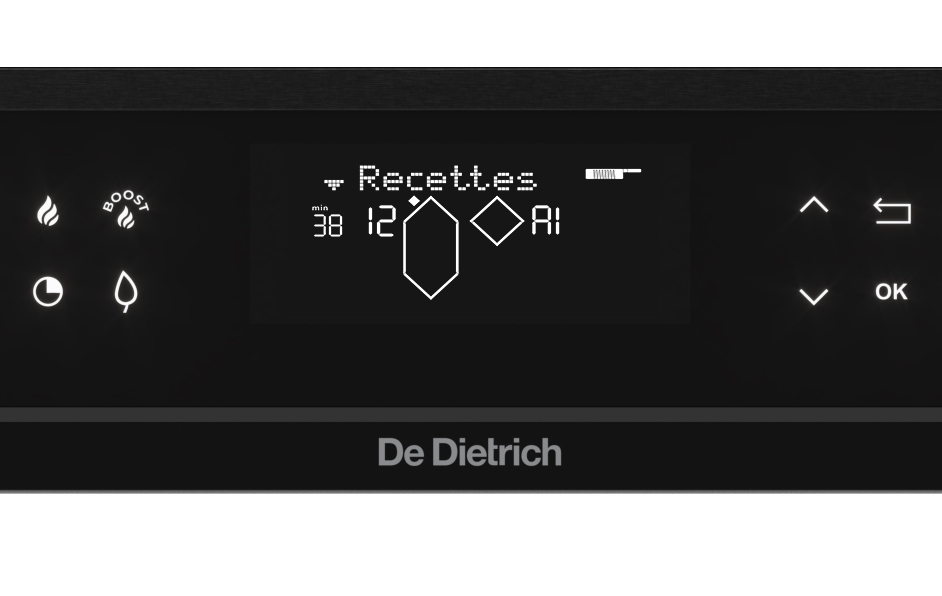 Bílý LCD displej varné desky De Dietrich DPI4332BP